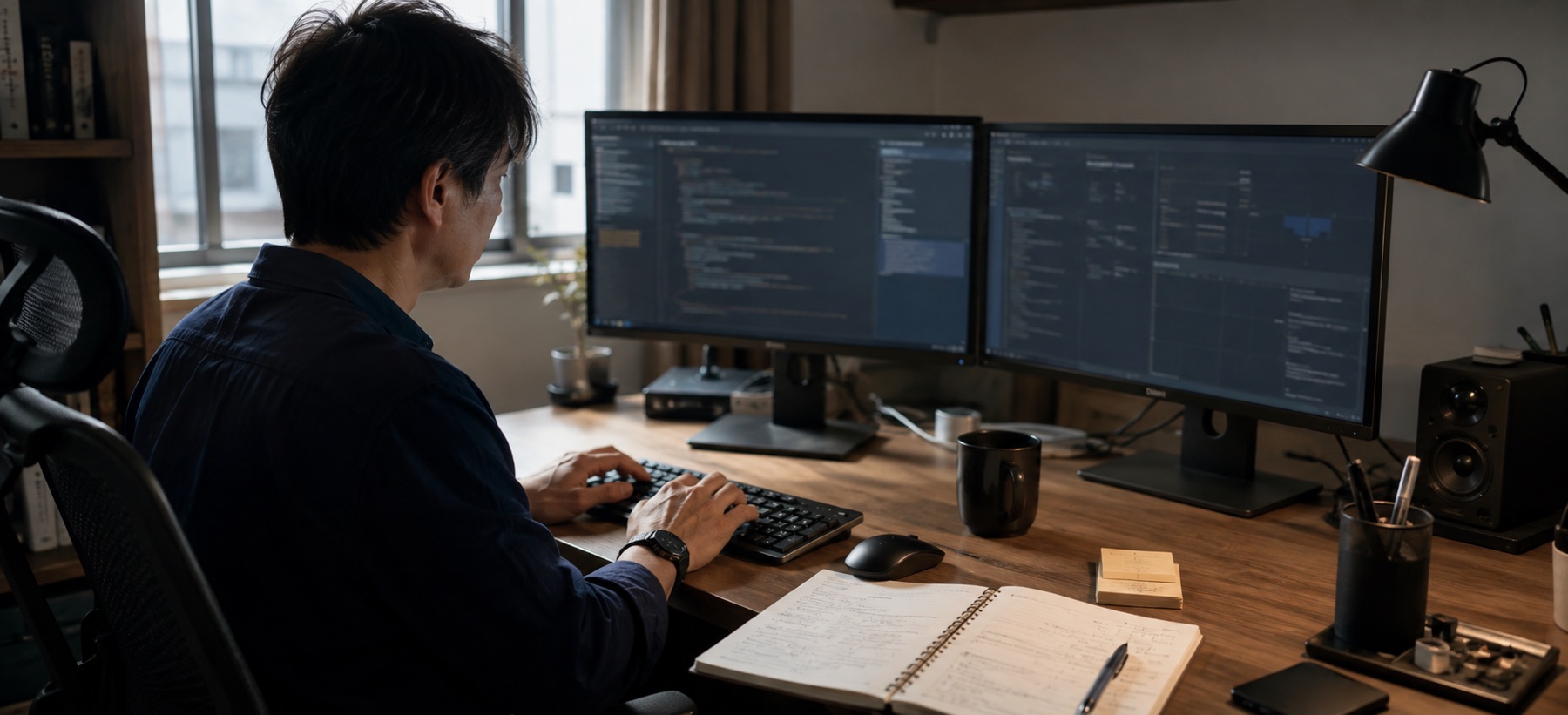 実際の仕事でAIとプログラミングを試す作業風景